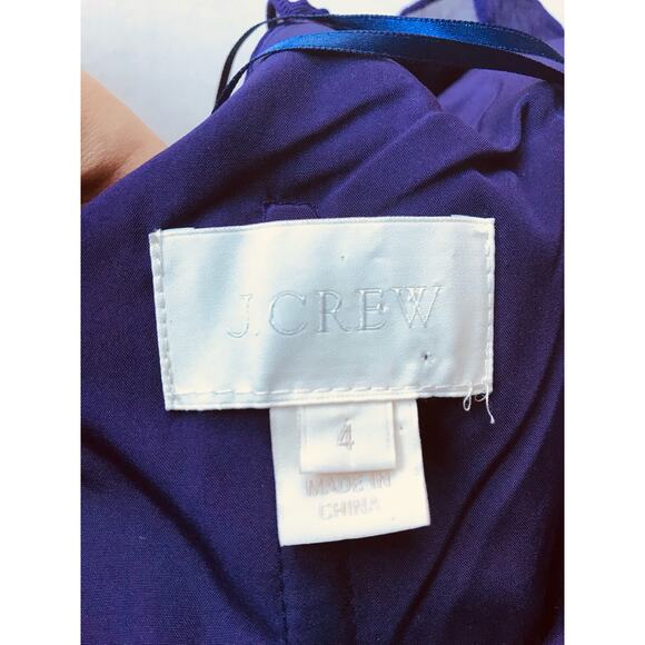 J.Crew Serena Silk Chiffon Dress Purple Size 4 - Picture 8 of 11